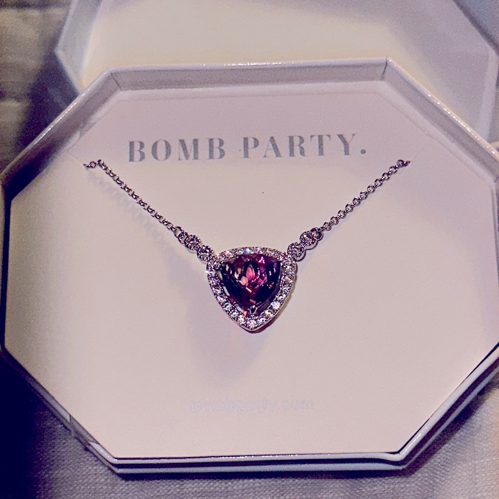 Necklace, purple/yellow bi-color tourmaline, brand new, never worn